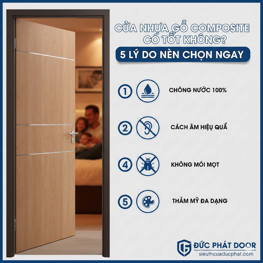 Cửa nhựa gỗ composite có tốt không? Đánh giá chi tiết từ chuyên gia