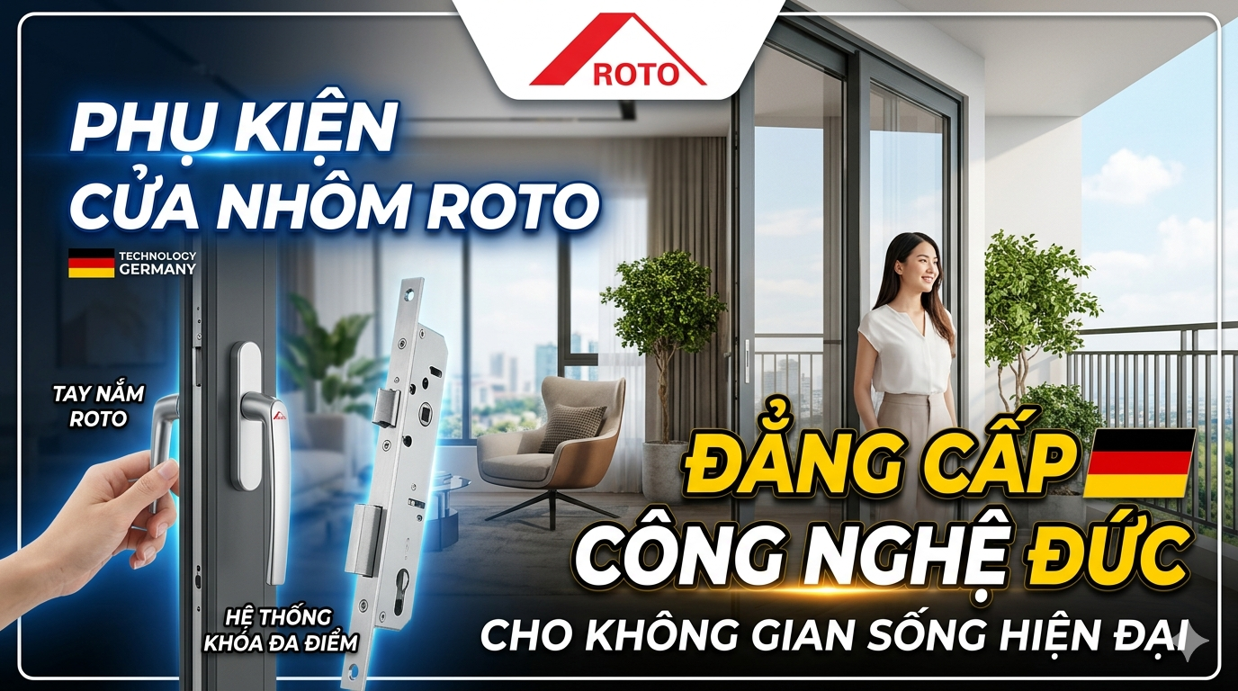 Phụ kiện cửa nhôm Roto: Đẳng cấp công nghệ Đức cho không gian sống hiện đại